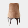 Global Views Douglas Channel Tufted Dining Chair - Muslin & Walnut