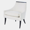 Global Views Boomerang Chair - White Leather & Ebony