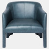 Global Views Bradford Chair - Distressed Navy Leather