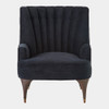 Global Views Duncan Chair - Black Velvet & Antique Brass