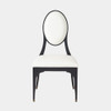 Global Views Harlow Chair - Black Lacquer & White Leather