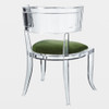 Global Views Klismos Acrylic Chair - Emerald Green