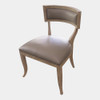 Global Views Klismos Dining Chair - Gray Leather & Sandblasted Oak