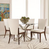 Global Views Opera Chair - White Leather & Walnut