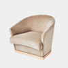 Global Views Ophelia Swivel Chair - Brown Velvet & White Washed Beechwood