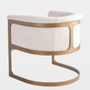 Global Views Regan Barrel Chair - Antique Brass & Ivory Hair-on-Hide