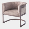 Global Views Regan Barrel Chair - Gunmetal & Gray Hair-on-Hide