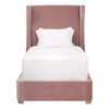 Essentials For Living - Balboa Twin Bed in Petal Velvet, Natural Gray Oak