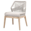 Essentials For Living - Loom Dining Chair in Taupe & White Flat Rope, Performance Pumice, Natural Gray Mahogany, Set of 2