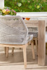 Essentials For Living - Loom Dining Chair in Taupe & White Flat Rope, Performance Pumice, Natural Gray Mahogany, Set of 2