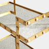 Global Views Aubrey Quartz Stud Bar Cart - Gold Leaf