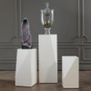 Global Views Brianna Facet Pedestal - White Waxed
