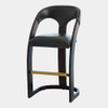 Global Views Delia Barstool - Ebony & Graphite Leather