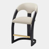 Global Views Delia Counter Stool - Ebony & Muslin