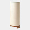 Global Views Ellipse Pedestal - Belgian Linen & Antique Brass