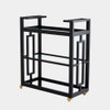 Global Views Grid Block Bar Cart - Black & Brass