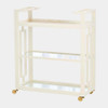 Global Views Grid Block Bar Cart - White & Brass