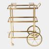 Global Views Jude English Bar Cart & Tea Trolley - Brass