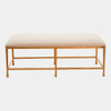 Global Views Kandel Quad Pod Bench - Muslin Cushion and Gold Leaf