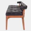 Global Views Moderno Bench - Black Marble Leather