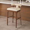 Global Views Moderno Counter Stool - Ivory Marble Leather