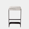 Global Views Regan Barstool with Gray Hair-on-Hide - Graphite