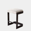 Global Views Regan Barstool with Gray Hair-on-Hide - Graphite