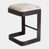 Global Views Regan Barstool with Gray Hair-on-Hide - Graphite