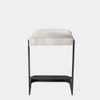 Global Views Regan Barstool with Gray Hair-on-Hide - Graphite