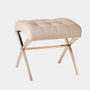 Global Views Scarlet Stool - Nickel with Gray Leather