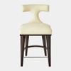 Global Views Anvil Back Counter Stool - Ivory Leather