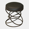 Global Views Ring Counter Stool - Black Leather