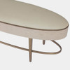 Global Views Ellipse Bench - Ivory Leather
