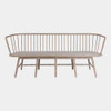Global Views Spindle Long Bench - Gray Leather