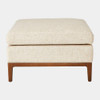 Global Views Laguna Ottoman - Natural Wood & Muslin