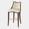 Global Views Logan Barstool - Walnut & Milk Leather