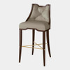Global Views Logan Barstool - Walnut & Gray Leather
