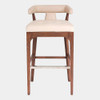 Global Views Moderno Barstool - Ivory Marble Leather