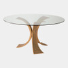 Global Views Lotus 60" Round Dining Table in Antique Gold & Bronze