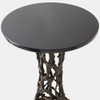 Global Views Filamento Side Table - Bronze & Black Marble