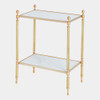Global Views Acorn Side Table - Brass & White Marble