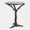 Global Views Faux Bois Side Table - Black Iron & Granite