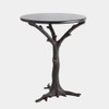 Global Views Faux Bois Side Table - Black Iron & Granite