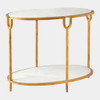 Global Views Harrington Side Table - Iron & White Marble