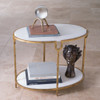Global Views Harrington Side Table - Iron & White Marble