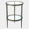 Global Views Laforge Two-Tier Side Table - Brazed Brass