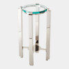 Global Views Metro Side Table - Nickel & Clear Glass