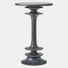 Global Views Oasis Large Side Table - Black Oak & Marble
