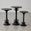 Global Views Oasis Small Side Table - Black Oak & Marble