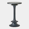 Global Views Oasis Small Side Table - Black Oak & Marble